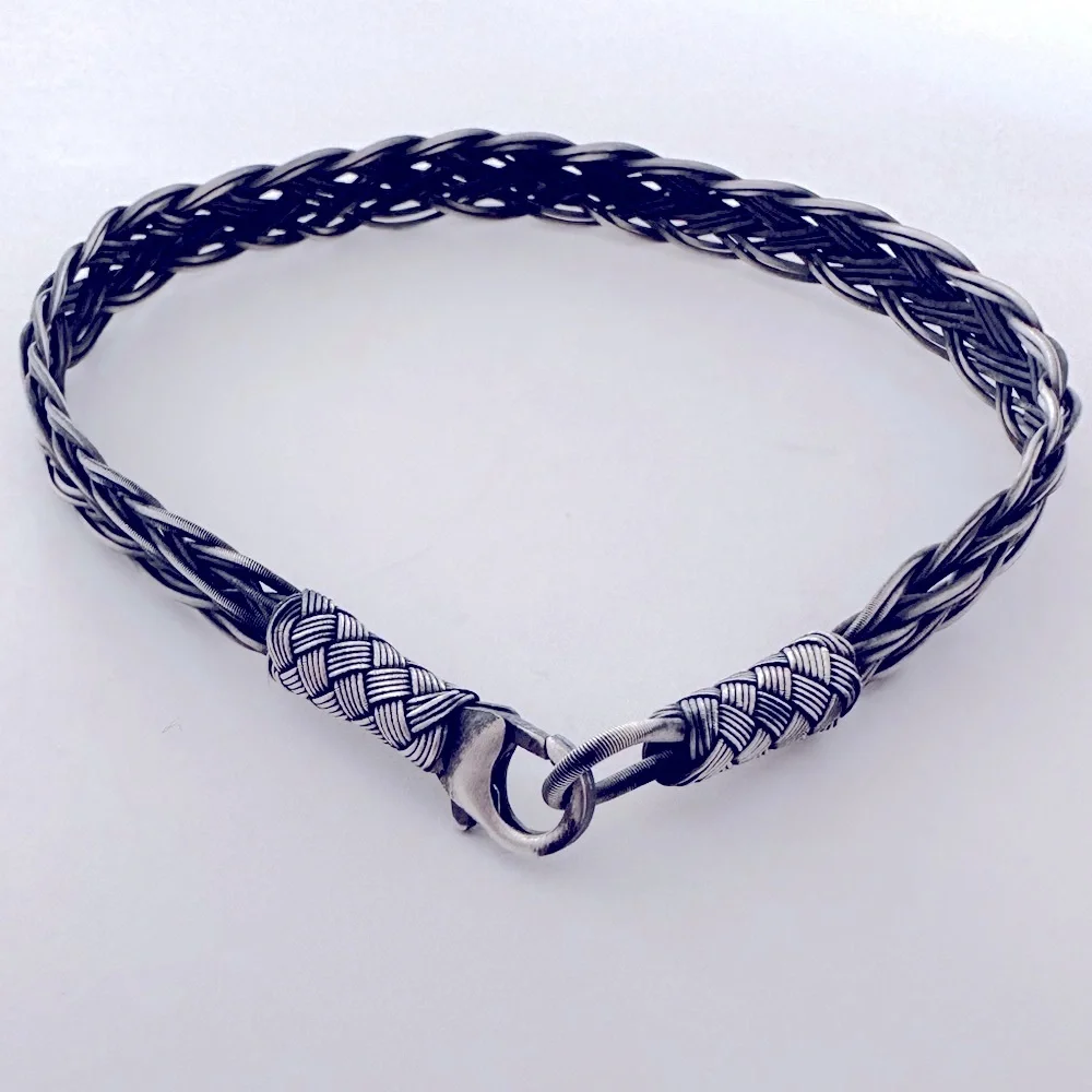 925 Silver 8.25” 8mm handmade bracelet braid wire unisex